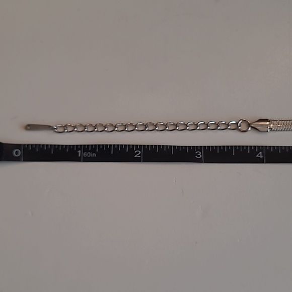 Stainless Steel Silver Herringbone Necklace 5mm Snake Chain 8" Hang Length - Picture 11 of 17